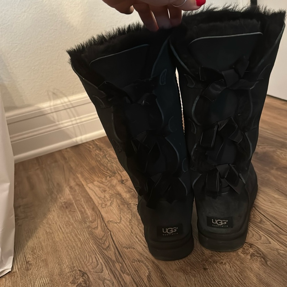 Black Bailey 3 Bow Ugg Size 8